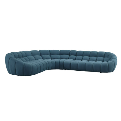 Divani Casa Yolonda Dark Teal Fabric Sectional Sofa