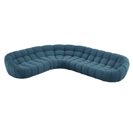 Divani Casa Yolonda Dark Teal Fabric Sectional Sofa