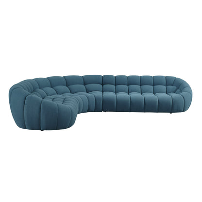 Divani Casa Yolonda Dark Teal Fabric Sectional Sofa