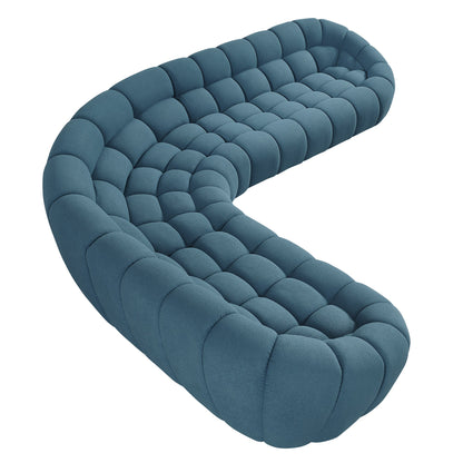Divani Casa Yolonda Dark Teal Fabric Sectional Sofa