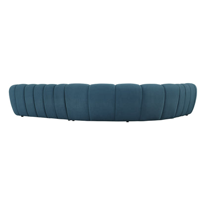 Divani Casa Yolonda Dark Teal Fabric Sectional Sofa