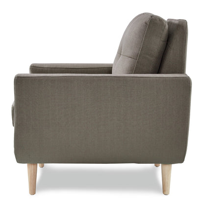 Homelegance Deryn Accent Chair in Gray Fabric with Tufted Detail 8327GY-1