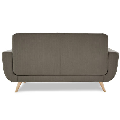 Homelegance Deryn Gray Loveseat with Tufted Detail and Decorative Pillows 8327GY-2