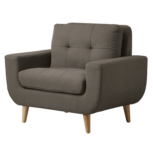 Homelegance Deryn Accent Chair in Gray Fabric with Tufted Detail 8327GY-1