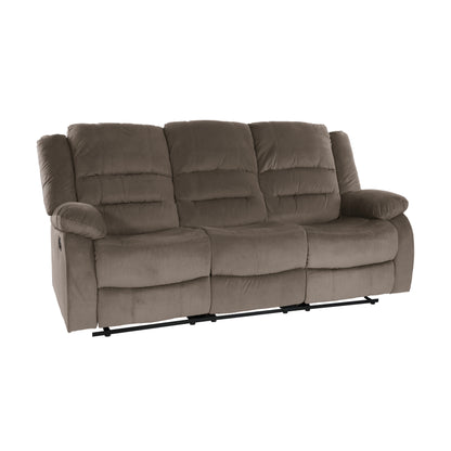 Homelegance Jarita Chocolate Microfiber Double Reclining Sectional Sofa 8329CH-3