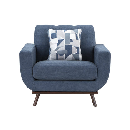 Homelegance Everton Accent Chair in Blue Chenille with Tufted Back 8341BL-1RV