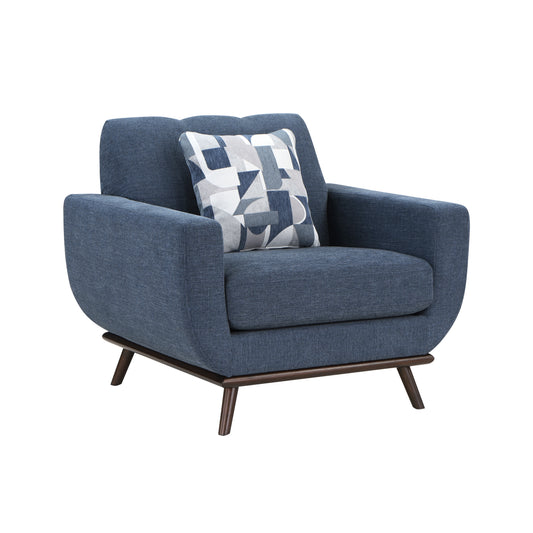 Homelegance Everton Accent Chair in Blue Chenille with Tufted Back 8341BL-1RV