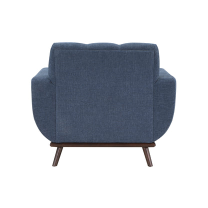Homelegance Everton Accent Chair in Blue Chenille with Tufted Back 8341BL-1RV