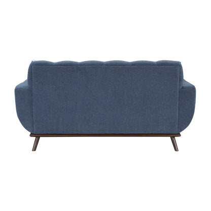 Homelegance Everton Loveseat in Blue Chenille with Tufted Back 8341BL-2RV