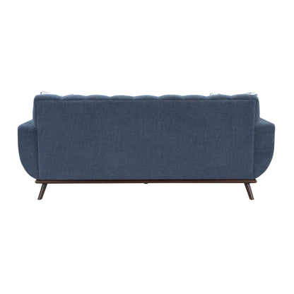 Homelegance Everton Sectional Sofa Blue Chenille with Geometric Pillows 8341BL-3RV