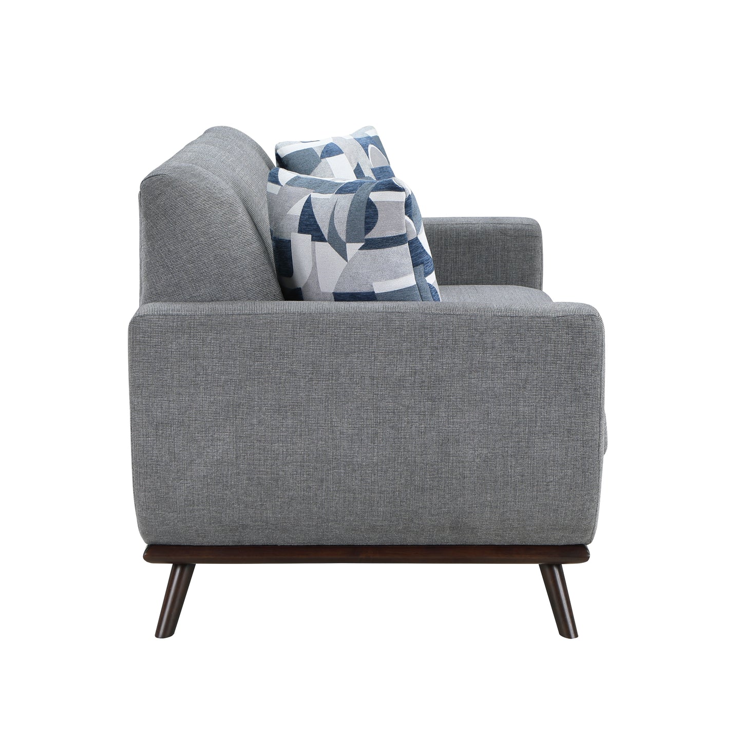 Homelegance Everton Loveseat in Gray Chenille with Reversible Cushions 8341GY-2RV