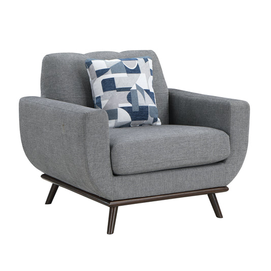 Homelegance Everton Accent Chair in Gray Chenille with Tufted Back 8341GY-1RV
