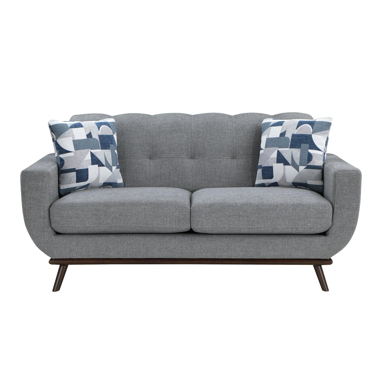 Homelegance Everton Loveseat in Gray Chenille with Reversible Cushions 8341GY-2RV