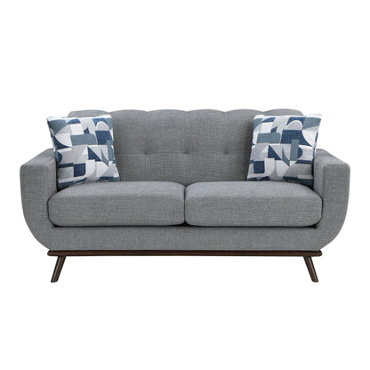 Homelegance Everton Loveseat in Gray Chenille with Reversible Cushions 8341GY-2RV