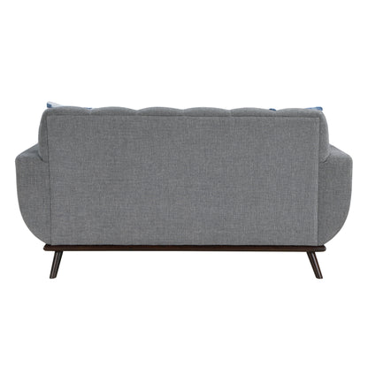 Homelegance Everton Loveseat in Gray Chenille with Reversible Cushions 8341GY-2RV