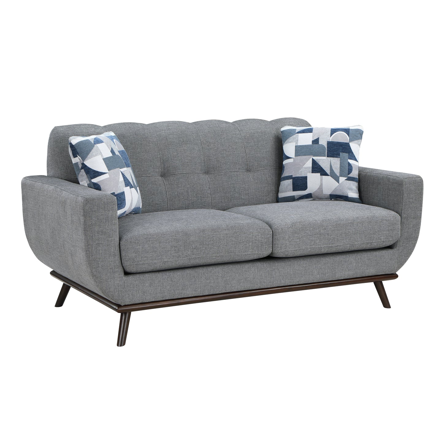 Homelegance Everton Loveseat in Gray Chenille with Reversible Cushions 8341GY-2RV