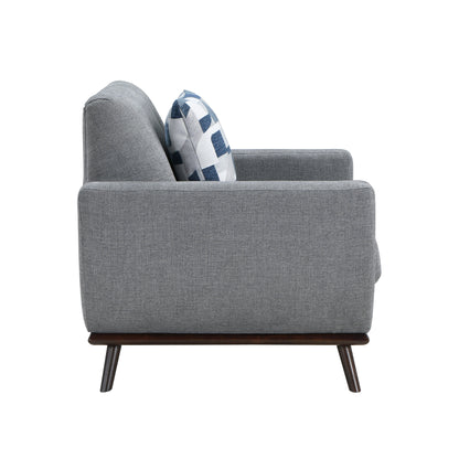 Homelegance Everton Accent Chair in Gray Chenille with Tufted Back 8341GY-1RV