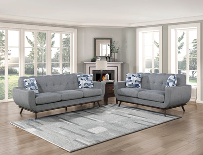 Homelegance Everton Loveseat in Gray Chenille with Reversible Cushions 8341GY-2RV