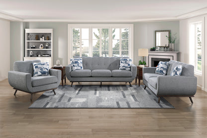 Homelegance Everton Loveseat in Gray Chenille with Reversible Cushions 8341GY-2RV
