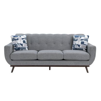Homelegance Everton Gray Chenille Sectional Sofa with Geometric Toss Pillows 8341GY-3RV