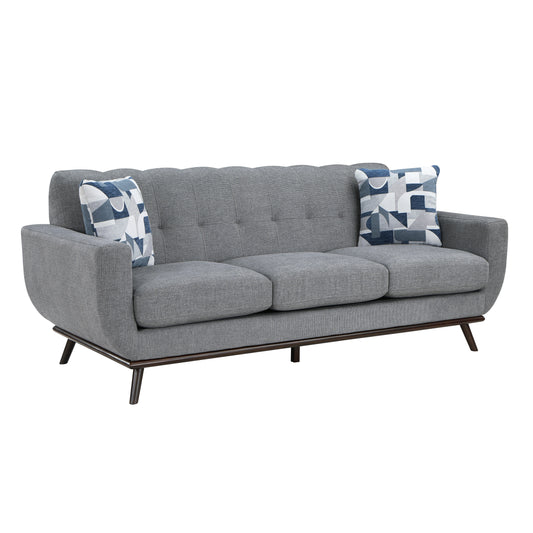 Homelegance Everton Gray Chenille Sectional Sofa with Geometric Toss Pillows 8341GY-3RV