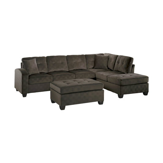 Homelegance Emilio Sectional Sofa in Chocolate 8367CH-3