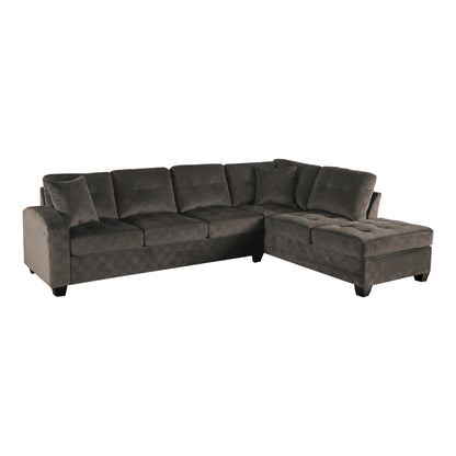 Homelegance Emilio Sectional Sofa in Chocolate 8367CH-3