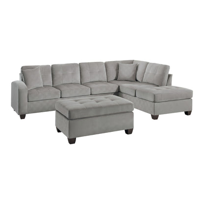 Homelegance Emilio Sectional Sofa in Gray Fabric 8367TP-3