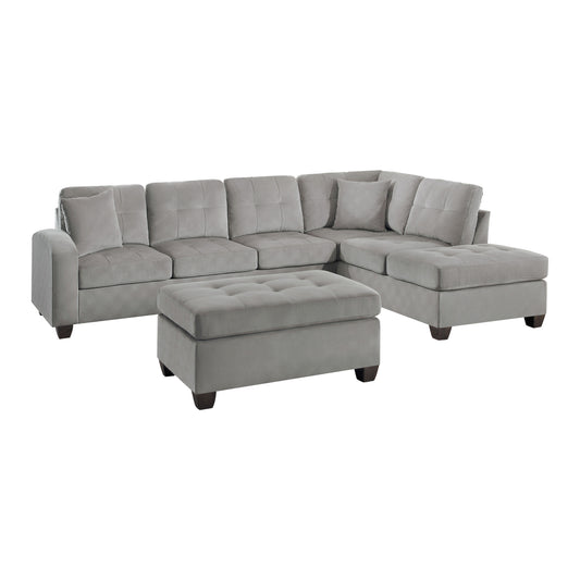 Homelegance Emilio Sectional Sofa in Gray Fabric 8367TP-3