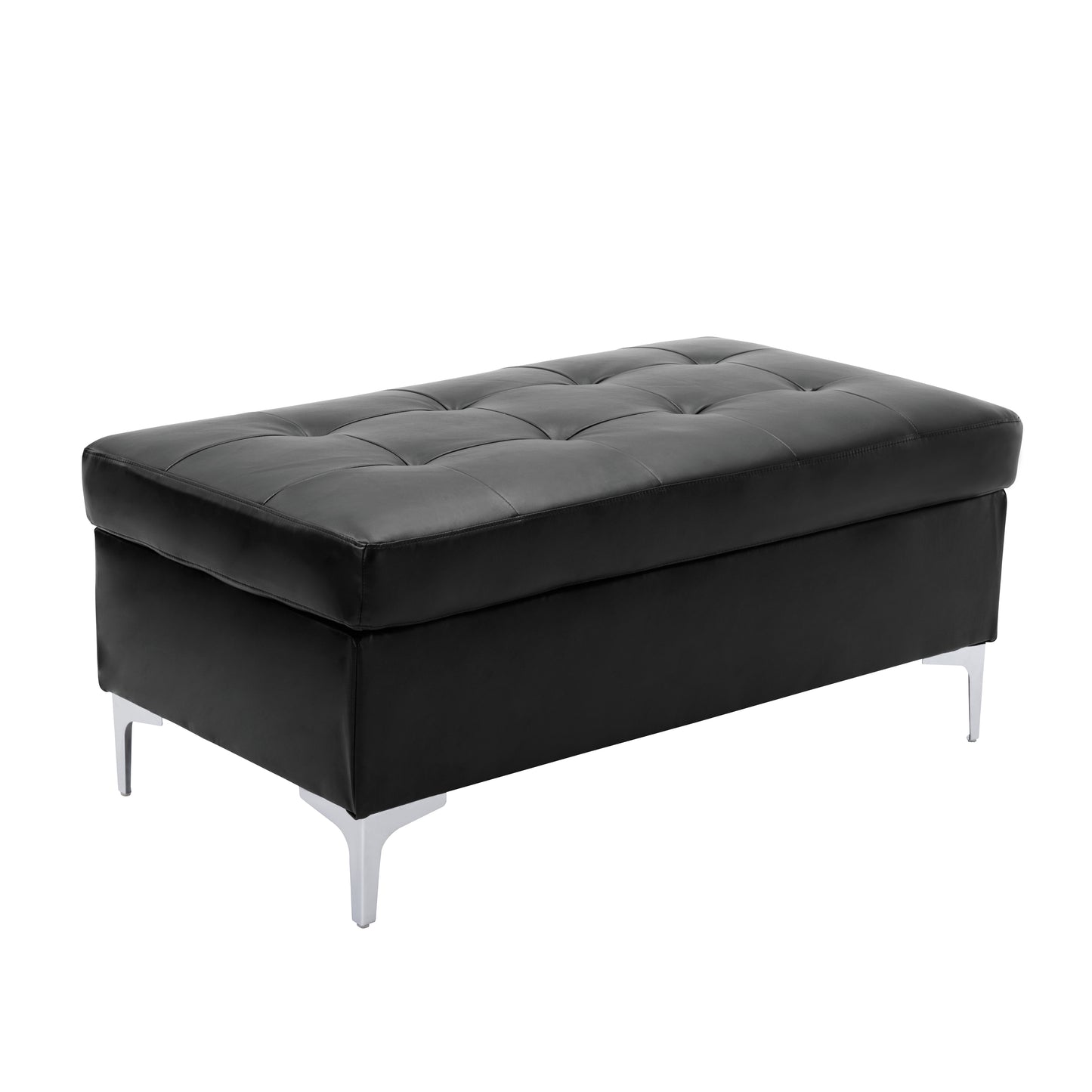Homelegance Barrington Black Faux Leather Ottoman Bench 8378BLK-4