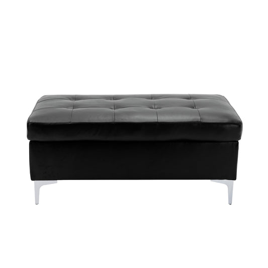 Homelegance Barrington Black Faux Leather Ottoman Bench 8378BLK-4