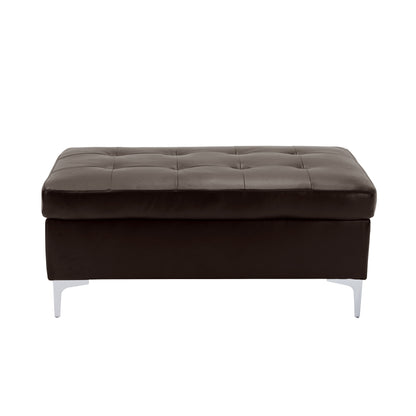 Homelegance Barrington Brown Faux Leather Ottoman Bench 8378BRW-4