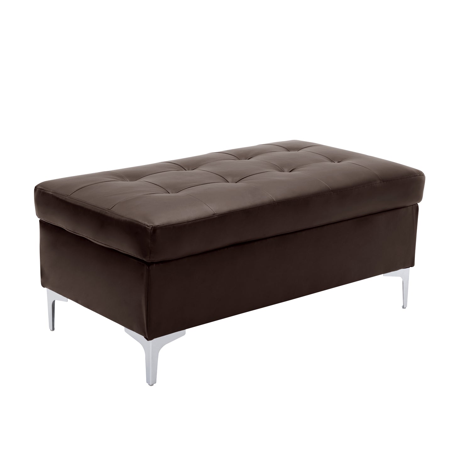 Homelegance Barrington Brown Faux Leather Ottoman Bench 8378BRW-4