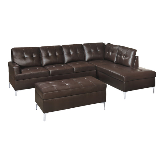 Homelegance Barrington Sectional Sofa in Brown 8378BRW-3