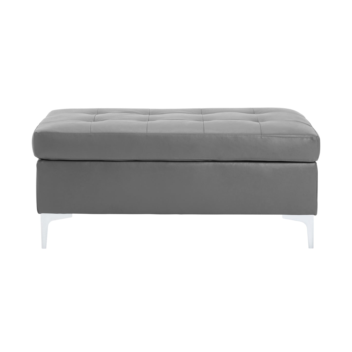 Homelegance Barrington Gray Faux Leather Ottoman Bench 8378GRY-4