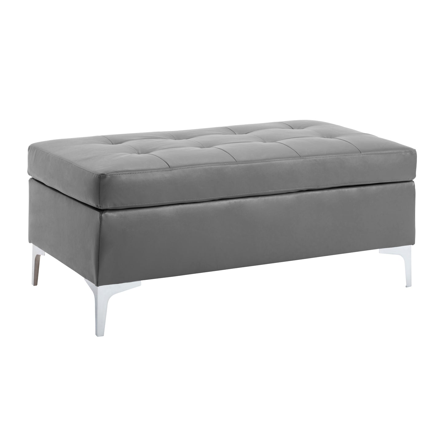 Homelegance Barrington Gray Faux Leather Ottoman Bench 8378GRY-4