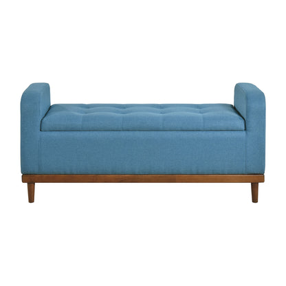 Homelegance Brigitte Storage Bench in Blue Textured Fabric 4590BU
