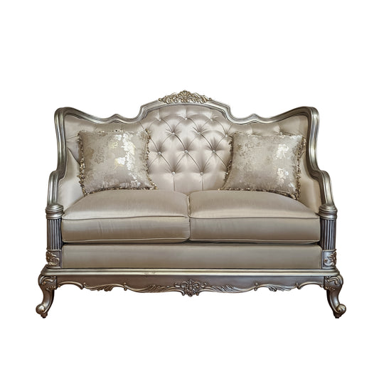 Homelegance Florentina Loveseat in Taupe Silk Like Upholstery 8412-2