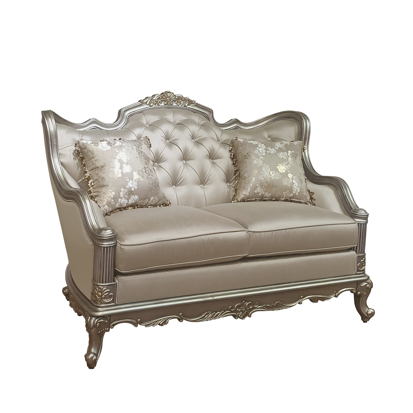 Homelegance Florentina Loveseat in Taupe Silk Like Upholstery 8412-2
