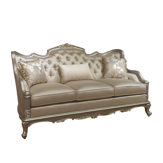 Homelegance Florentina Sectional Sofa in Dusky Taupe with Silver Gold Finish 8412-3