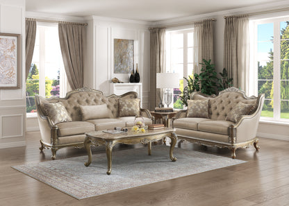 Homelegance Florentina Sectional Sofa in Dusky Taupe with Silver Gold Finish 8412-3