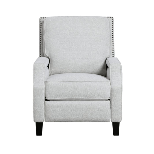 Homelegance Berenson Reclining Chair in Gray Chenille with Nailhead Trim 8504FGY-1