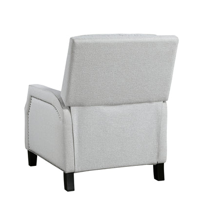 Homelegance Berenson Reclining Chair in Gray Chenille with Nailhead Trim 8504FGY-1