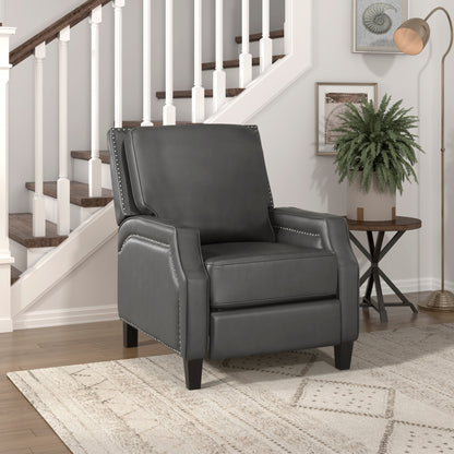 Homelegance Berenson Reclining Chair in Gray Faux Leather 8504GRY-1