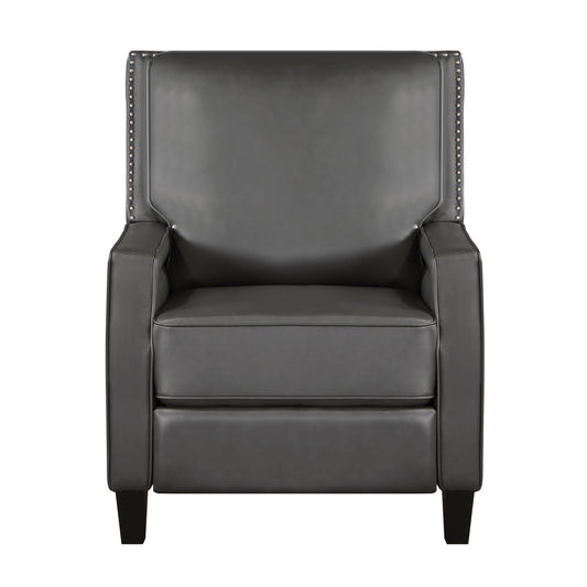 Homelegance Berenson Reclining Chair in Gray Faux Leather 8504GRY-1