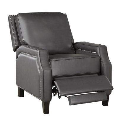 Homelegance Berenson Reclining Chair in Gray Faux Leather 8504GRY-1