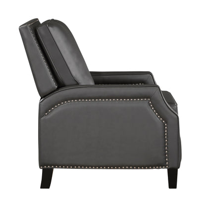Homelegance Berenson Reclining Chair in Gray Faux Leather 8504GRY-1