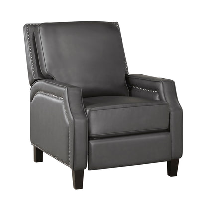 Homelegance Berenson Reclining Chair in Gray Faux Leather 8504GRY-1