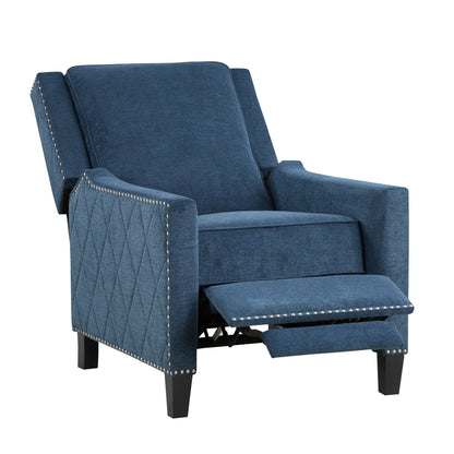 Homelegance Banks Reclining Chair in Textured Blue Fabric 8505BU-1