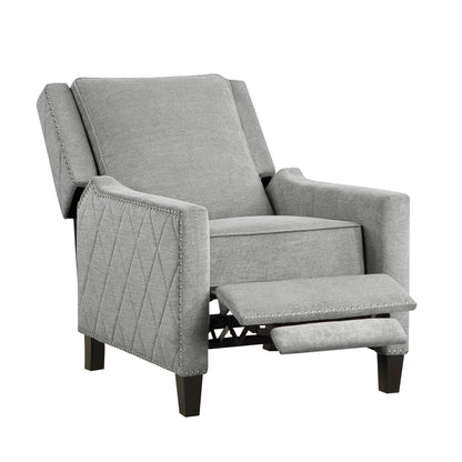 Homelegance Banks Reclining Chair in Textured Gray Fabric 8505GY-1